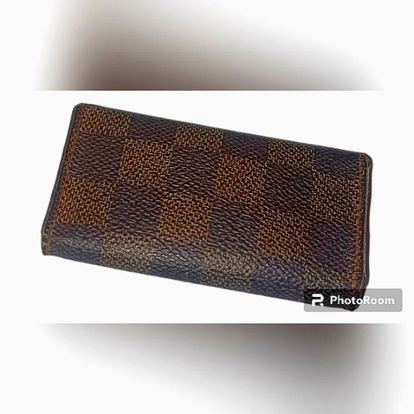 LOUIS VUITTON DAMIER EBENE MONOGRAM CANVAS LEATHER KEYHOLDER EUC - Picture 2 of 12